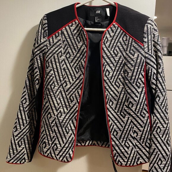 Printed red/black blazer - Picture 1 of 3